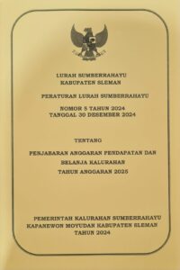 Peraturan Lurah Sumberrahayu No. 05 Tahun 2024 tentang Penjabaran Anggaran Pendapatan dan Belanja Kalurahan Sumberrahayu Tahun Anggaran 2025